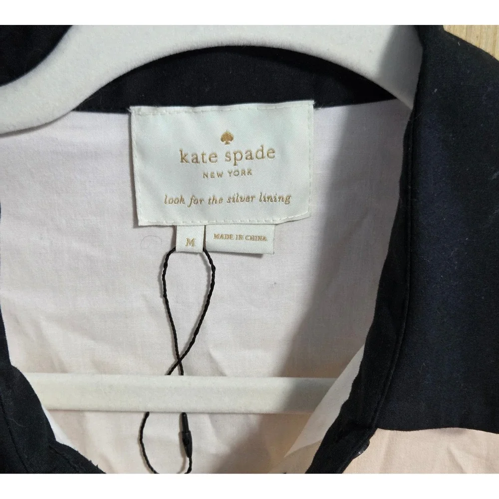 Kate Spade Size M Pineapple Patch Shirt Dress Print‎ Sleeveless Peachy Pink